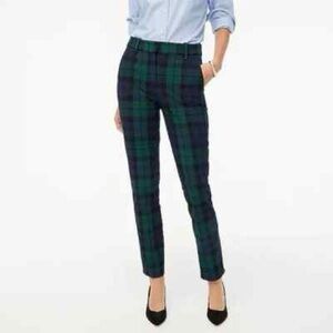 J. Crew Tartan Plaid Ankle Pants in Green and Navy